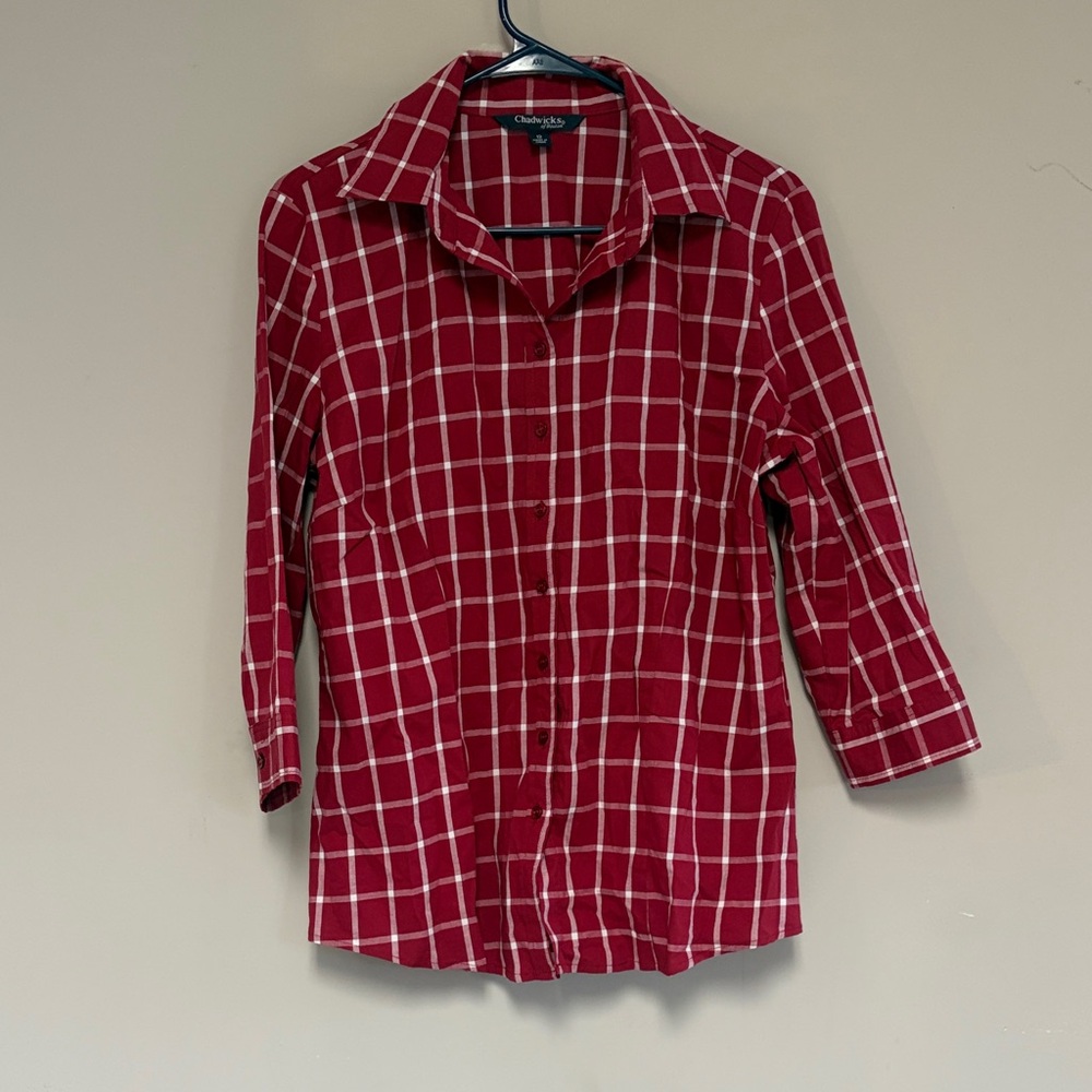 Chadwick’s  Red and White Plaid Shirt